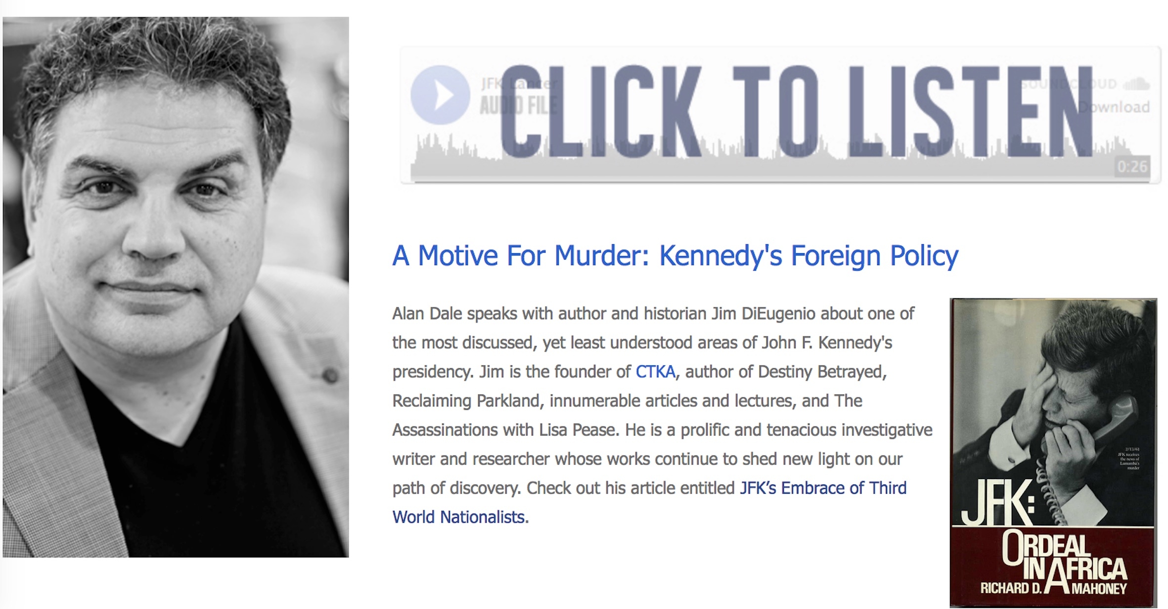 James DiEugenio interview on JFK’s Foreign Policy